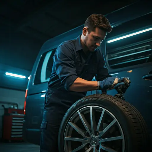 Professional mobile tyre service van